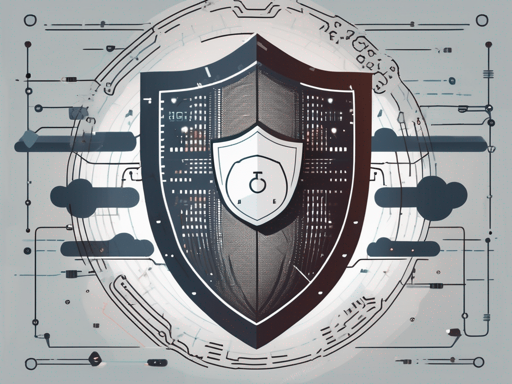 A shield symbolizing cybersecurity protection